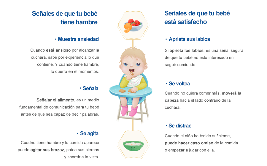 Cómo saber si tu bebé está satisfecho o aún tiene hambre. Etapa: 6 meses